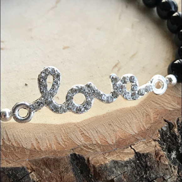 🔴SALE ! Genuine Onyx cz love valentine bracelet - Picture 7 of 11